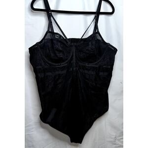 Torrid Womens Sz 3 Black Strappy Rhinestone Lace Lace Adjustable Bodysuit Teddy